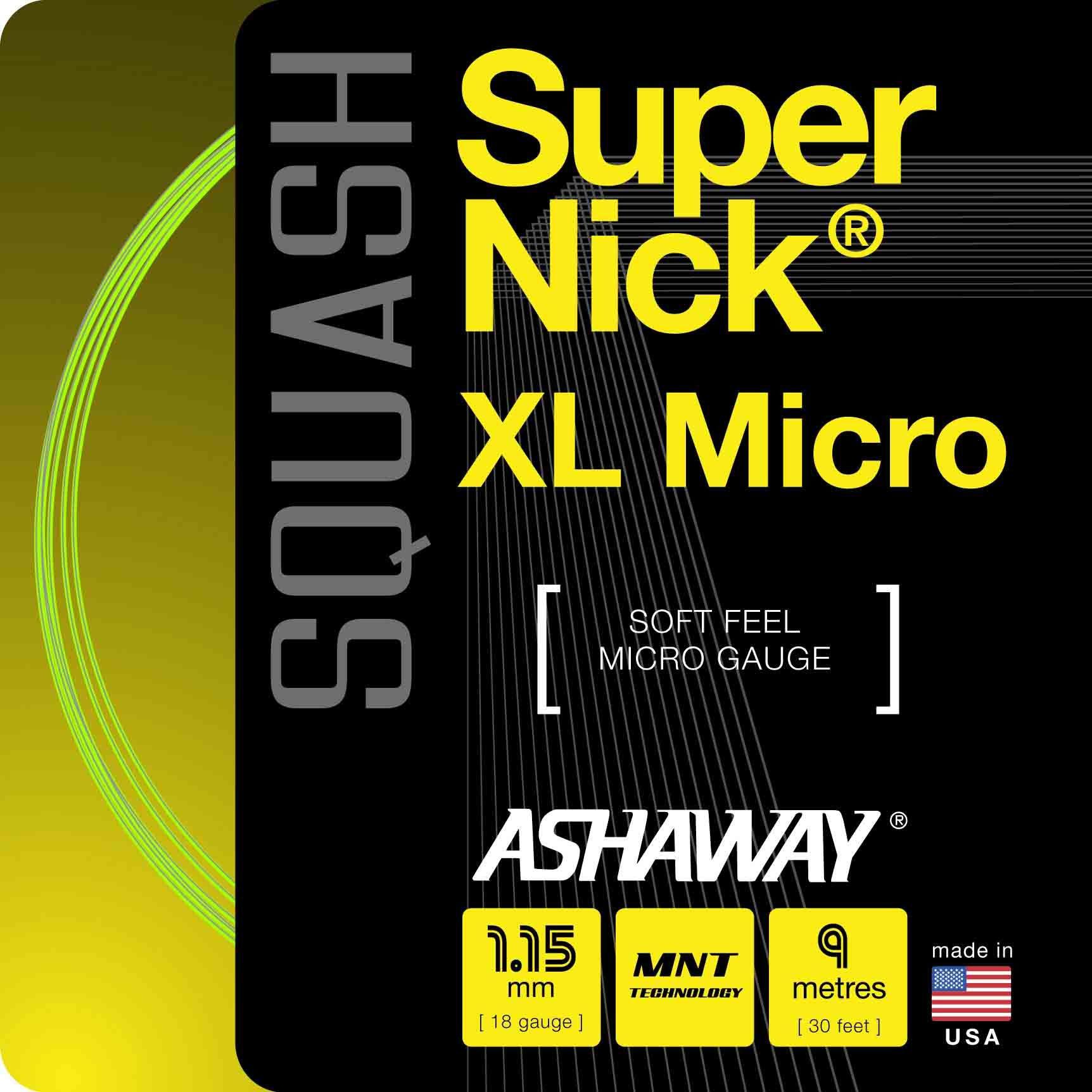 Ashaway Supernick XL Micro Squash Strings- Set